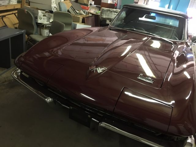 Milano Maroon 1966 Chevrolet Corvette Convertible with Black interior