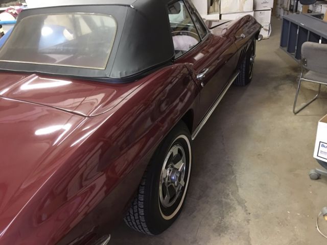 Milano Maroon 1966 Chevrolet Corvette Convertible with Black interior