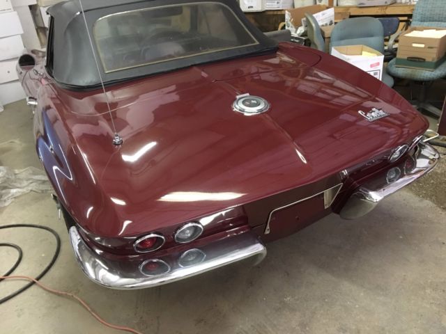 Milano Maroon 1966 Chevrolet Corvette Convertible with Black interior