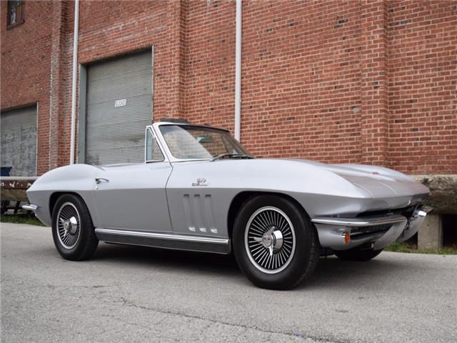 Silver 1966 Chevrolet Corvette Convertible with Black interior