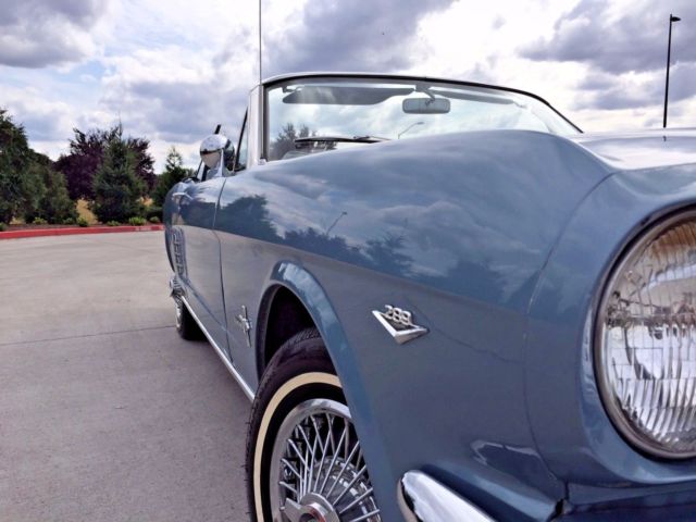 blue 1966 Ford Mustang with blue interior