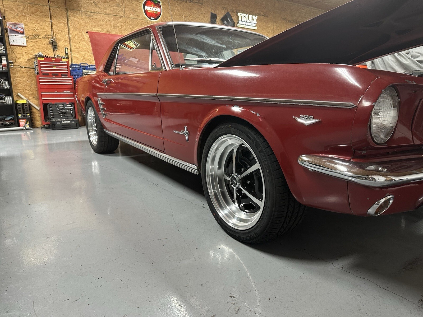 Red 1966 Ford Mustang Coupe with Black interior