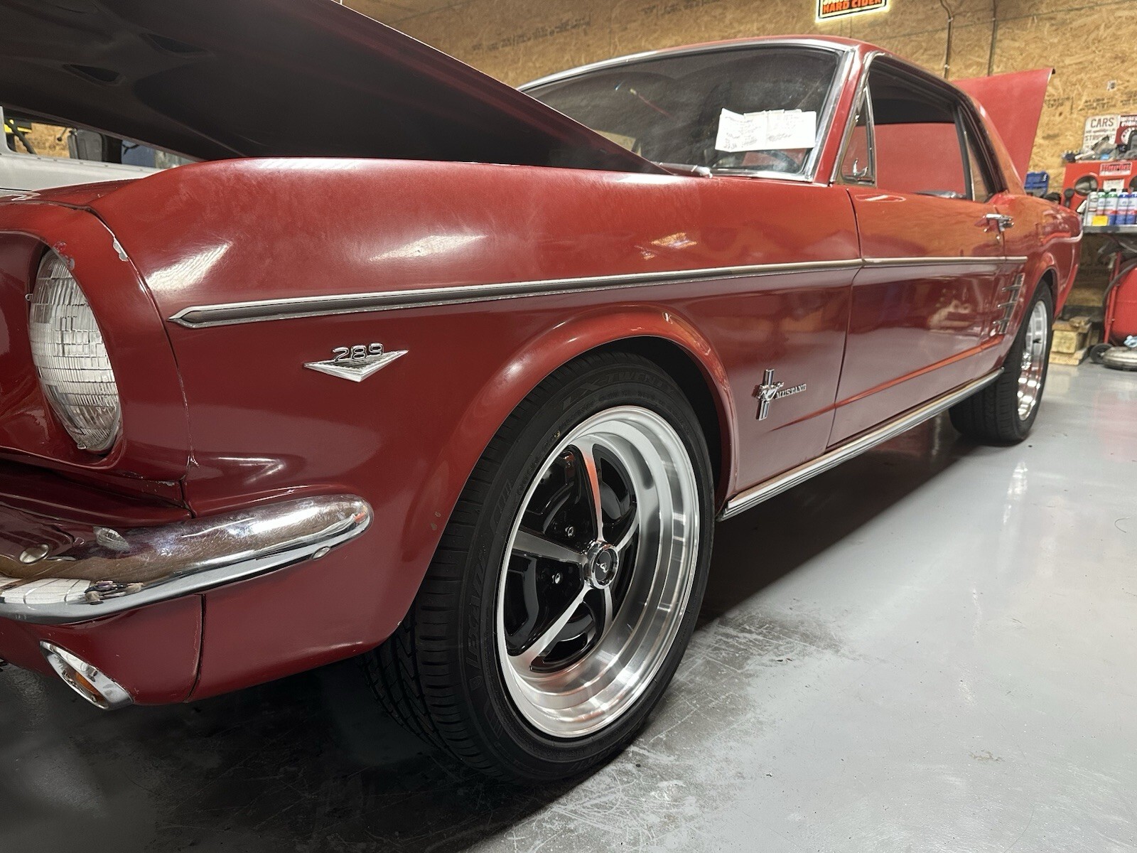 Red 1966 Ford Mustang Coupe with Black interior