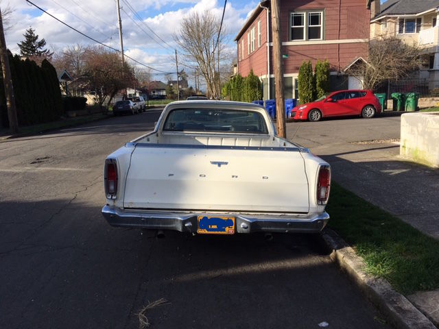 White 1966 Ford Ranchero U/K with Black interior