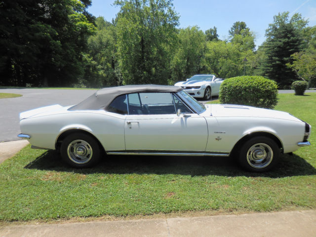 White 1967 Chevrolet Camaro Convertible with Black interior