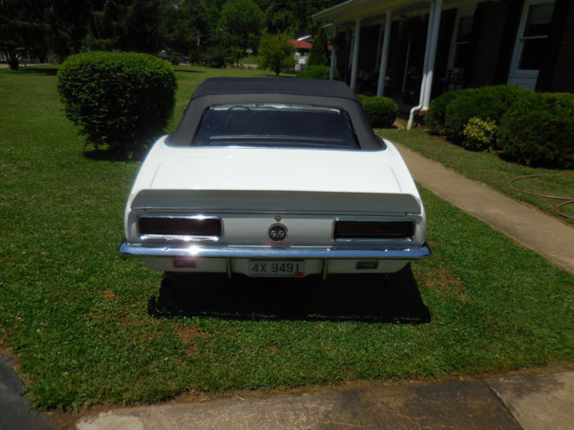 White 1967 Chevrolet Camaro Convertible with Black interior