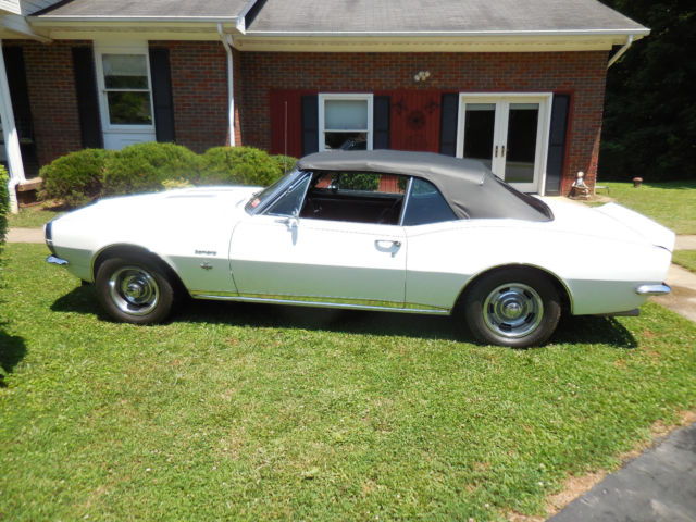 White 1967 Chevrolet Camaro Convertible with Black interior