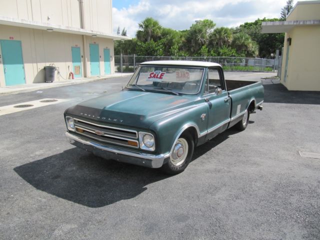 Green 1967 Chevrolet C-10 with Green interior