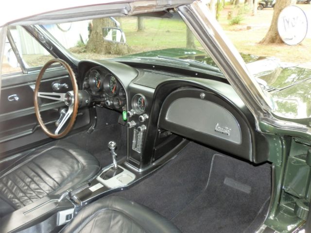 Green 1967 Chevrolet Corvette Convertible with Black interior