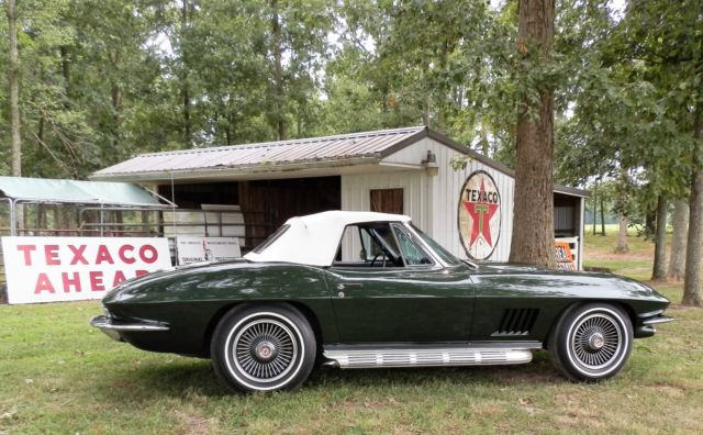Green 1967 Chevrolet Corvette Convertible with Black interior