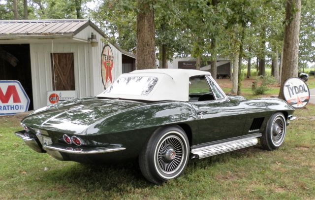 Green 1967 Chevrolet Corvette Convertible with Black interior