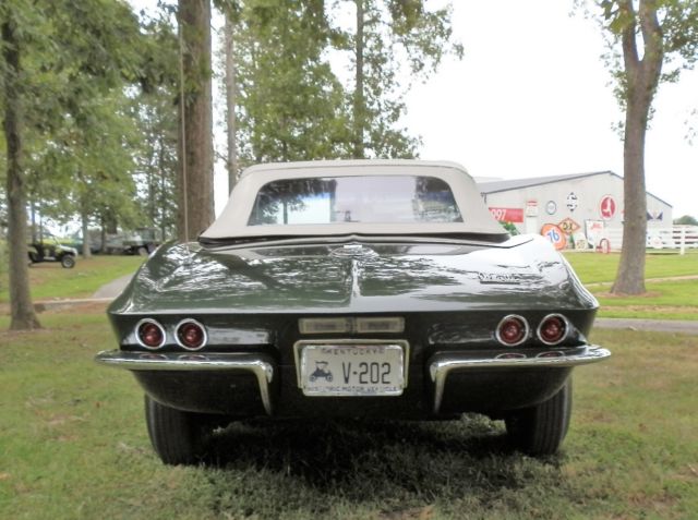 Green 1967 Chevrolet Corvette Convertible with Black interior