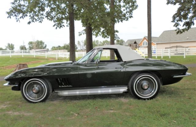 Green 1967 Chevrolet Corvette Convertible with Black interior