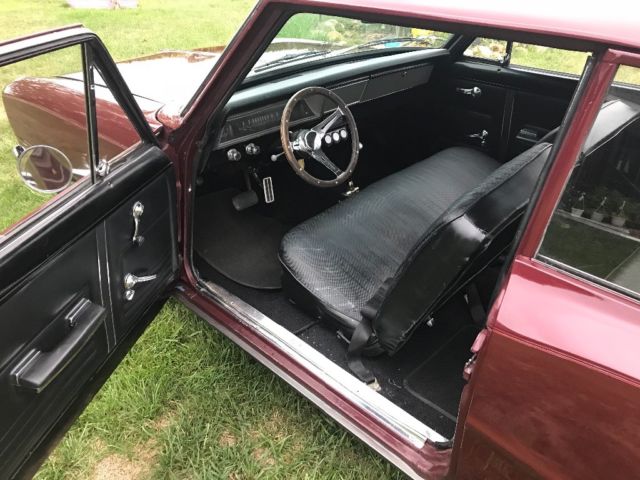 Maroon 1967 Chevrolet Nova Sedan with Black interior