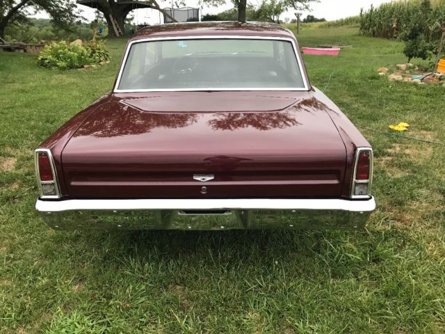 Maroon 1967 Chevrolet Nova Sedan with Black interior