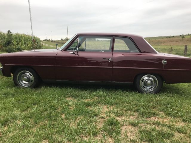 Maroon 1967 Chevrolet Nova Sedan with Black interior