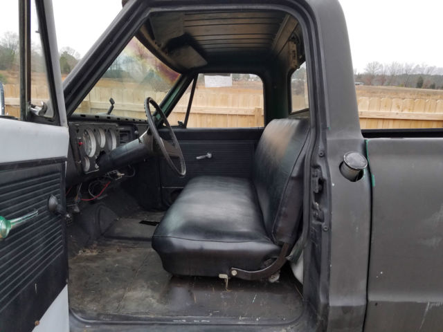 flat black primer 1967 Chevrolet C-10 Pickup with black interior