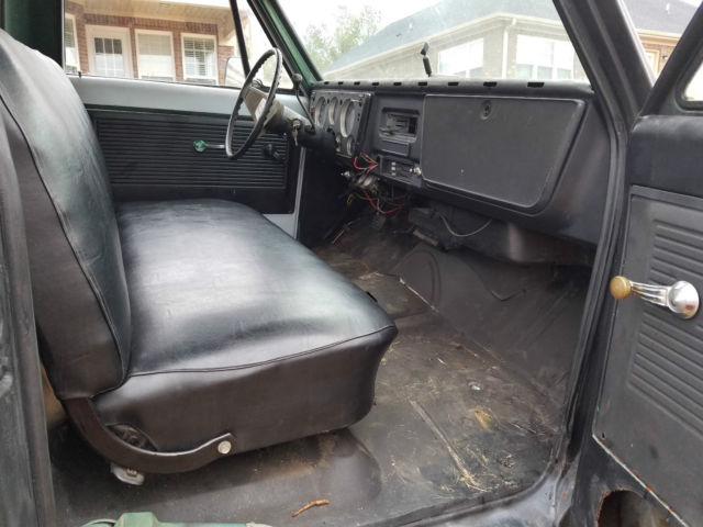flat black primer 1967 Chevrolet C-10 Pickup with black interior