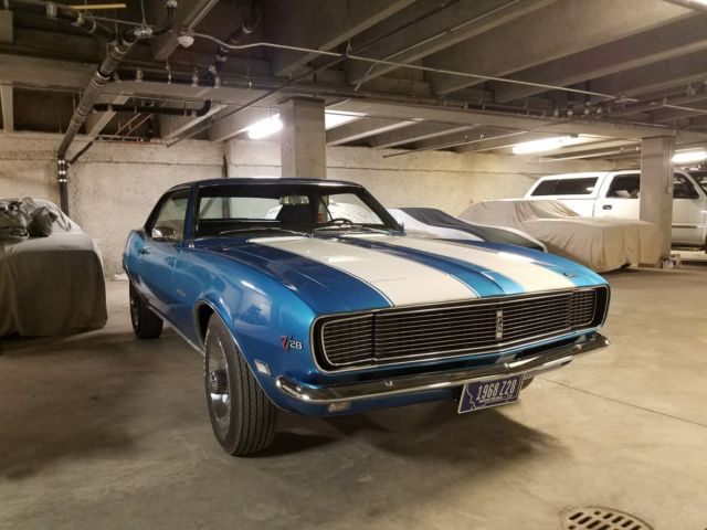 LeMans Blue 1968 Chevrolet Camaro Hardtop with Black interior