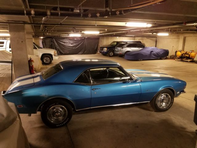 LeMans Blue 1968 Chevrolet Camaro Hardtop with Black interior
