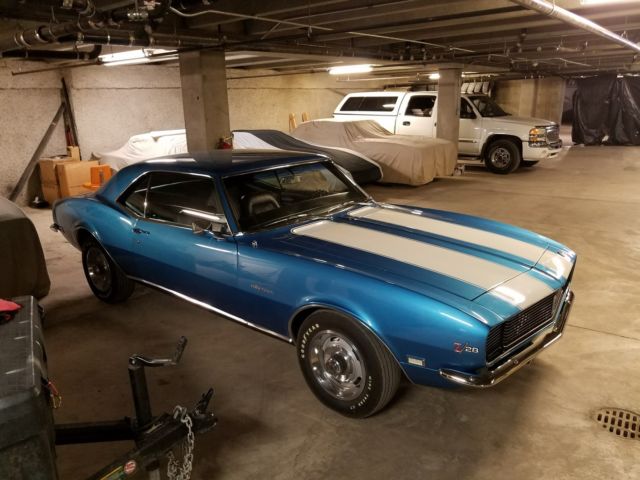 LeMans Blue 1968 Chevrolet Camaro Hardtop with Black interior