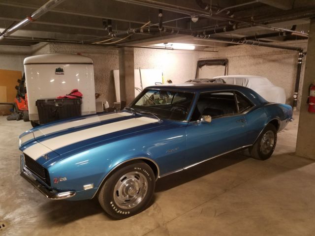 LeMans Blue 1968 Chevrolet Camaro Hardtop with Black interior