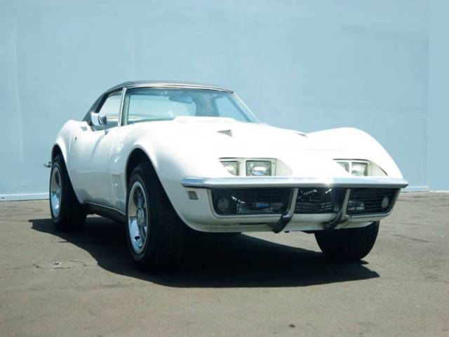 White 1968 Chevrolet Corvette Convertible with Black interior