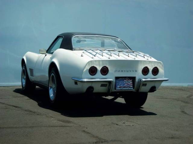 White 1968 Chevrolet Corvette Convertible with Black interior