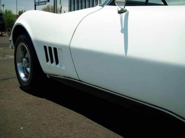 White 1968 Chevrolet Corvette Convertible with Black interior