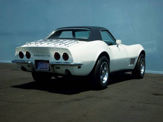 White 1968 Chevrolet Corvette Convertible with Black interior