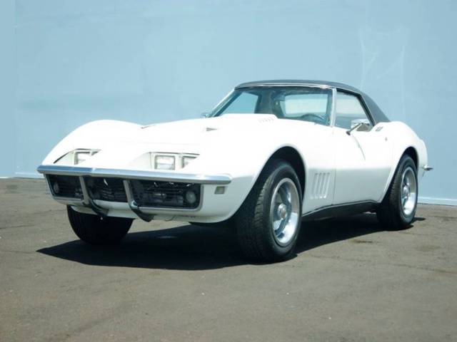 White 1968 Chevrolet Corvette Convertible with Black interior