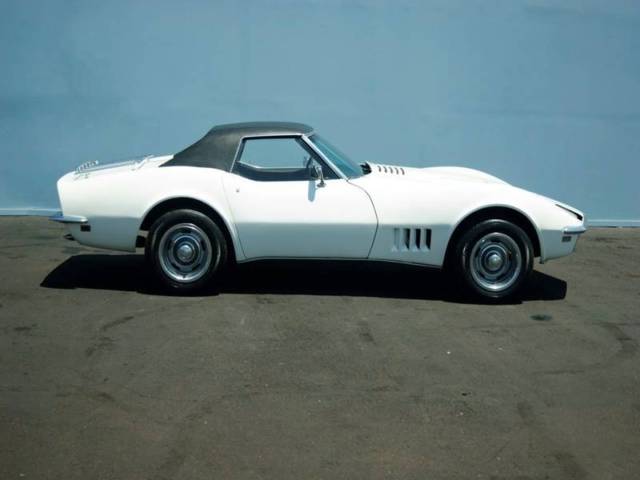 White 1968 Chevrolet Corvette Convertible with Black interior