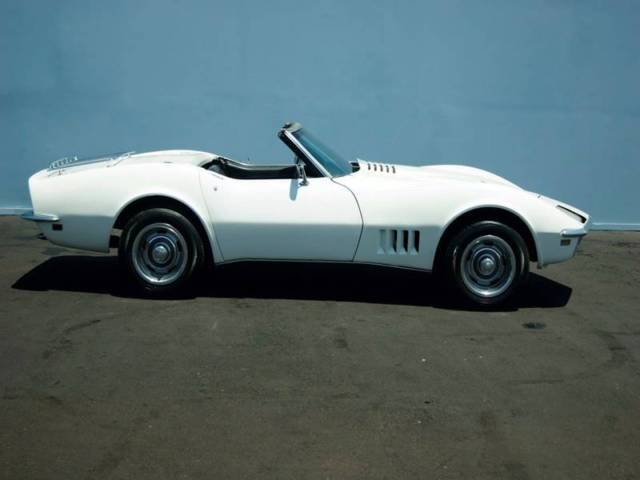 White 1968 Chevrolet Corvette Convertible with Black interior