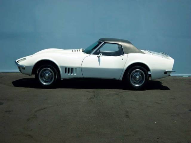 White 1968 Chevrolet Corvette Convertible with Black interior