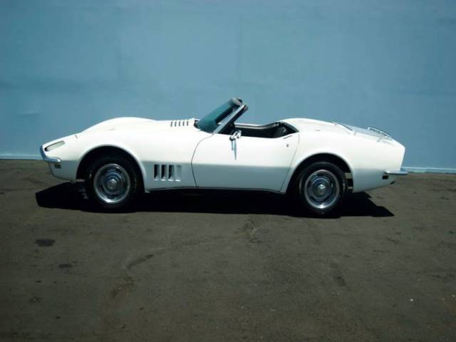 White 1968 Chevrolet Corvette Convertible with Black interior