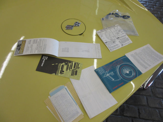 Yellow 1968 Chevrolet Corvette with Black interior