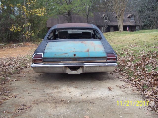 Green 1969 Chevrolet Chevelle Coupe with Blue interior
