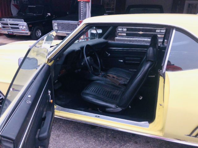 Yellow 1969 Chevrolet Camaro -- with Black interior