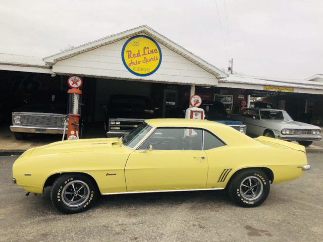 Yellow 1969 Chevrolet Camaro -- with Black interior