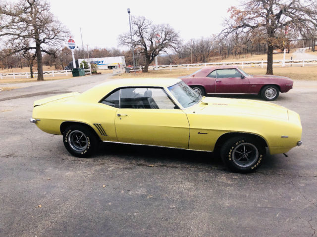 Yellow 1969 Chevrolet Camaro -- with Black interior