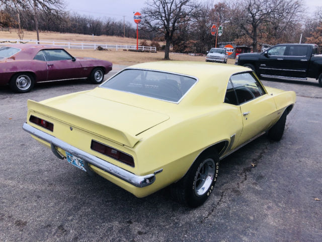 Yellow 1969 Chevrolet Camaro -- with Black interior