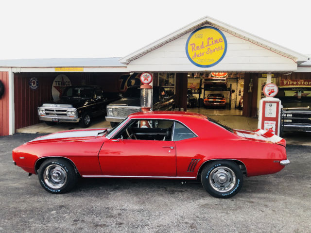 Red 1969 Chevrolet Camaro -- with Black interior