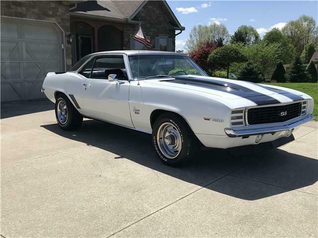 White 1969 Chevrolet Camaro 2 door with Black interior