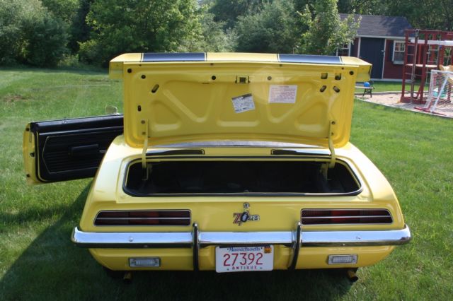 Daytona Yellow 1969 Chevrolet Camaro Coupe with Black interior
