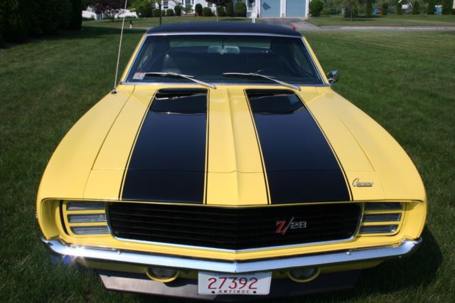 Daytona Yellow 1969 Chevrolet Camaro Coupe with Black interior
