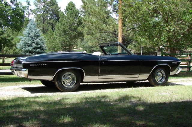 Black 1969 Chevrolet Chevelle Convertible with Ivory interior