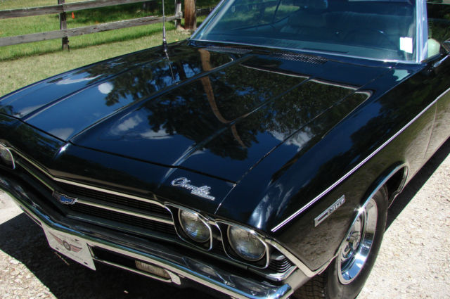 Black 1969 Chevrolet Chevelle Convertible with Ivory interior