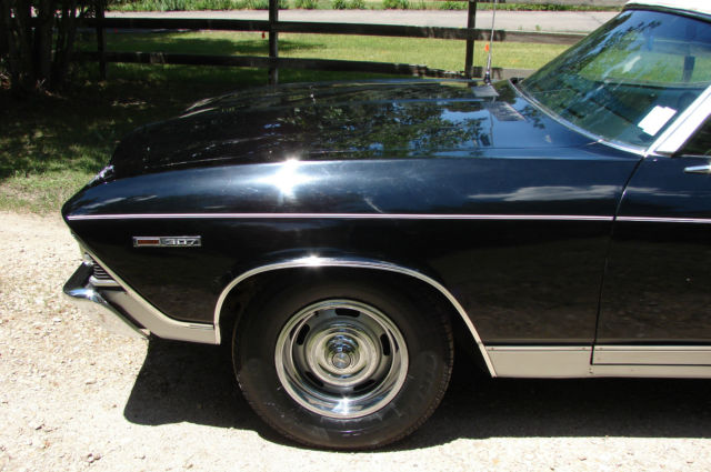 Black 1969 Chevrolet Chevelle Convertible with Ivory interior
