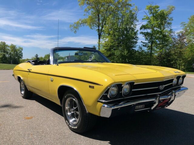 Yellow 1969 Chevrolet Chevelle Convertible with Black interior