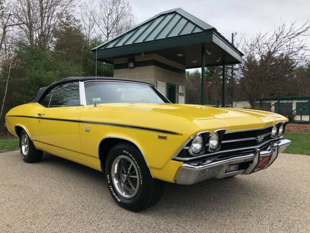 Yellow 1969 Chevrolet Chevelle Convertible with Black interior